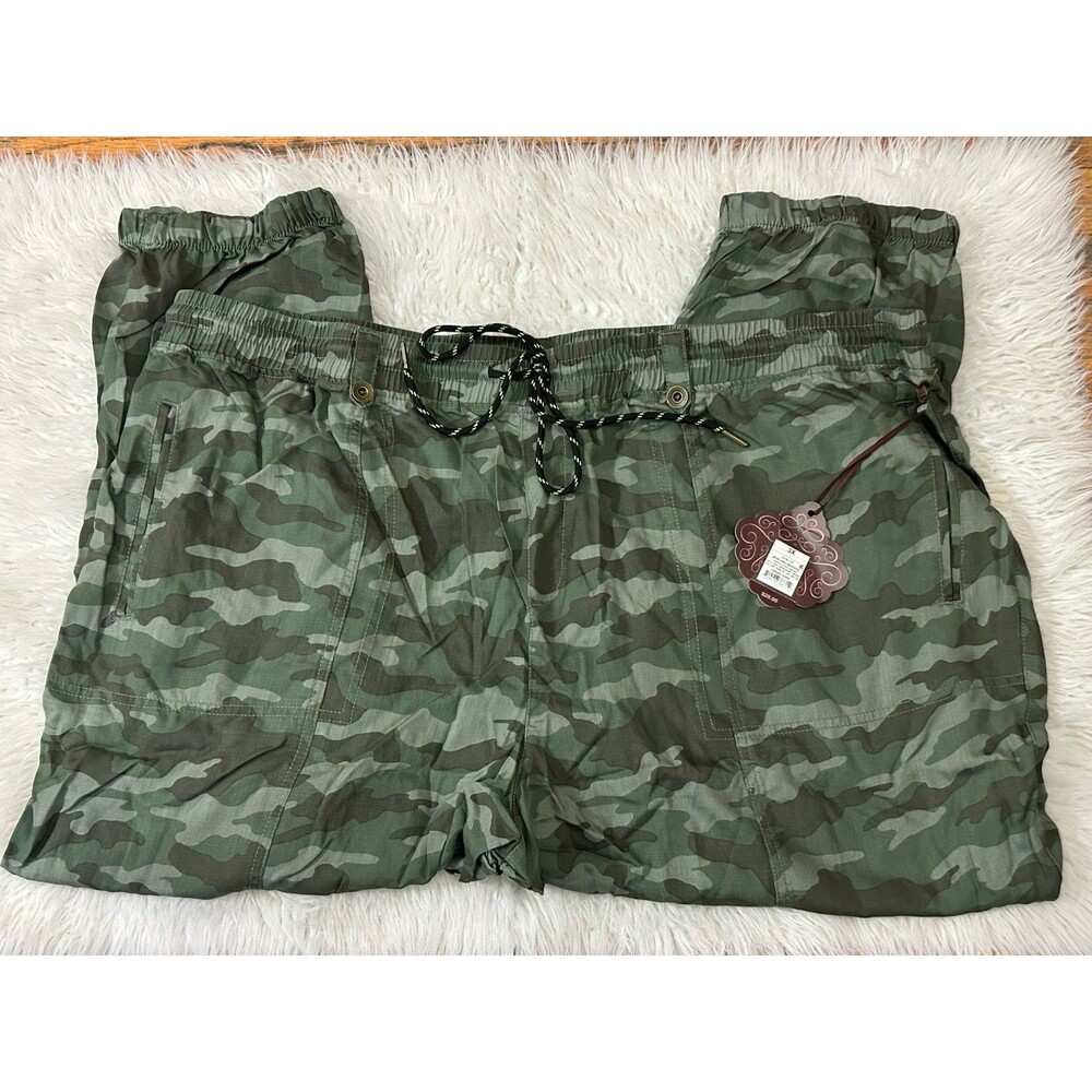 Knox Rose Women’s 3X Green Jogger Pullon Drawstring Camo Lyocell NWT $30 - Picture 5 of 10